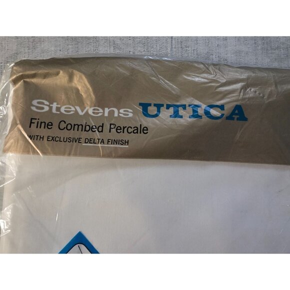 Stevens Utica Fine Combed Percale Fitted Sheet 54 X 76 Double Bottom Standard De - Picture 2 of 5